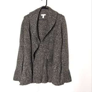Charter Club Ruffle Knit Cardigan Grey